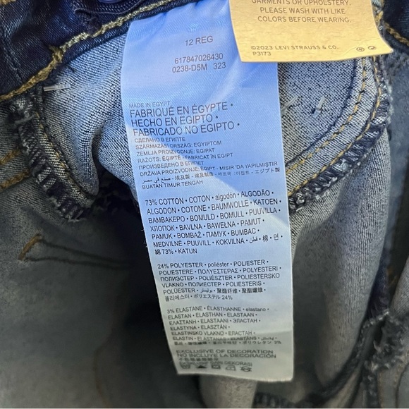 Girls Levi’s Skinny Pull-On Jeggings Size 12 - Picture 5 of 7